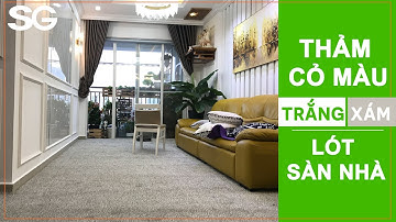 THẢM CỎ NHÂN TẠO MÀU TRẮNG XÁM LÓT SÀN TRONG NHÀ CỰC SANG | CỎ NHÂN TẠO SG