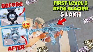 FIRST LEVEL 8 M416 GLACIER FULL MAX IN BGMI 😍