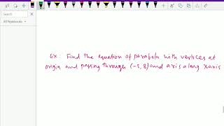 Co ordinate geometry : - ( Parabola ; Solving problems ) - 88.