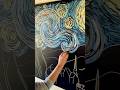 Practicing Van Gogh paint brush strokes using chalk #arttherapy #vangogh #chalkart
