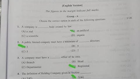 || SEMESTER - 2 Company Law  Solution Papar 2023 ||