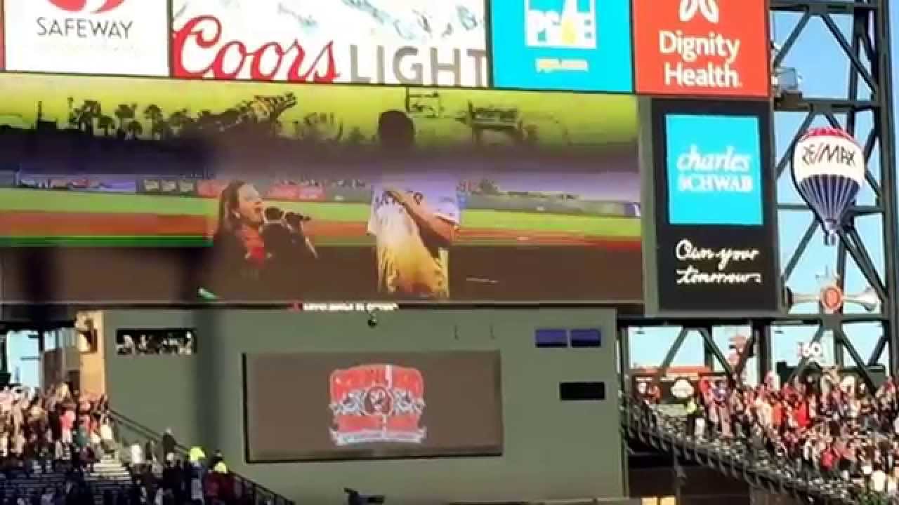 Sunshine Becker & Bill Walton ~ National Anthem ~ SF Giants Grateful Dead Tribute Night 2015