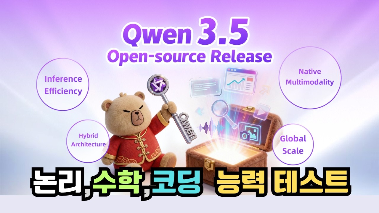 1조 파라메터 모델과 비슷한 성능. Qwen3.5-397B-17B 논리,수학,코딩 능력테스트
