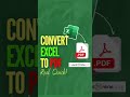 Quickly Convert Excel to PDF