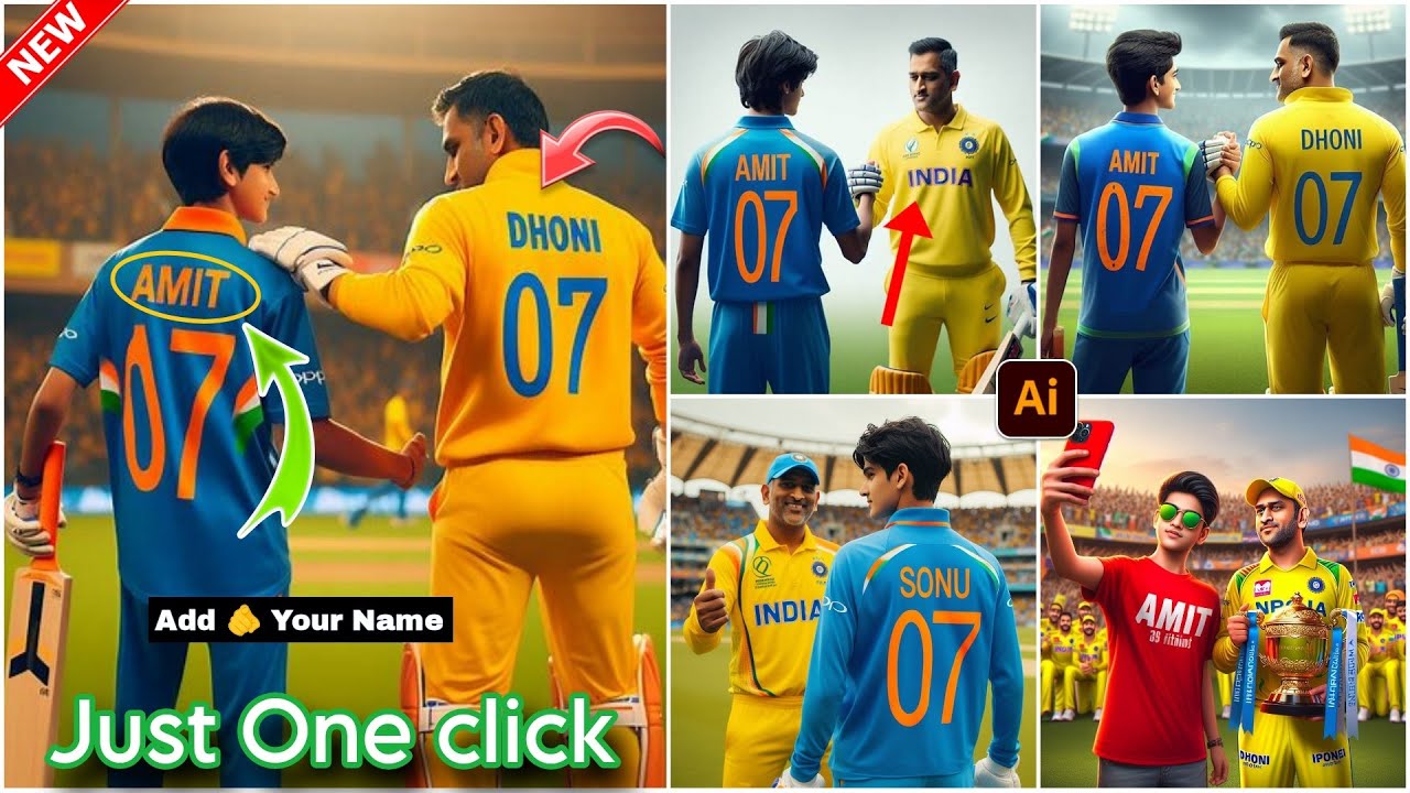 3D hand shake with Ms dhoni photo editing 🔥 viral 3d ai photo editing🔥