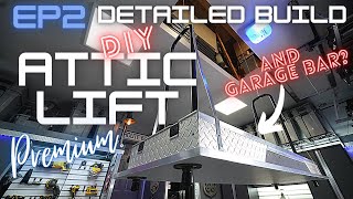 Building A DIY Garage Attic Lift And Dream Garage Bar! - Episode 2 By Abraz House
