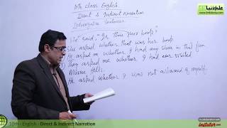 10th Class English, Lec 2, Direct & Indirect Narration - Interrogative Sentences - Class 10 English