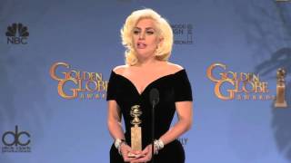 Lady Gaga: Golden Globe Awards Backstage Interview (2016) | ScreenSlam