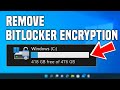 How to Remove BITLOCKER ENCRYPTION in Windows 11 | How to remove "C" Drive Lock in Windows 11