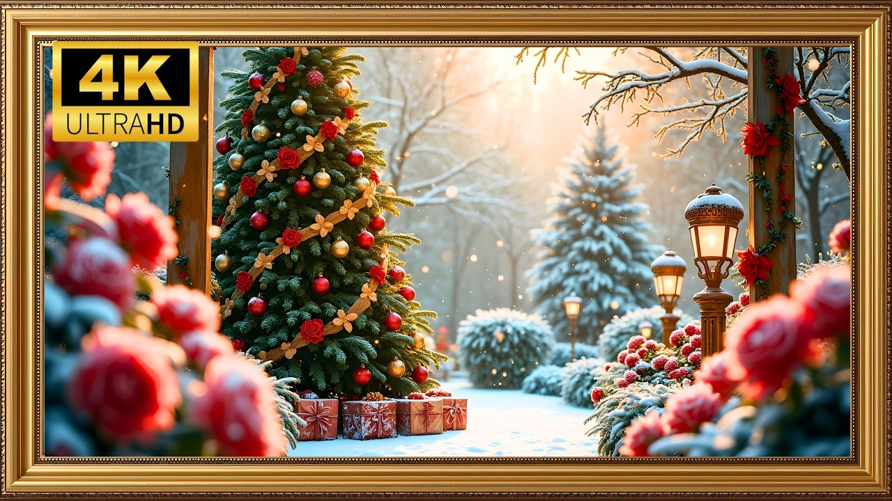 Christmas Rose Noel | Frame TV Art for Love & Harmony [4K UHD]