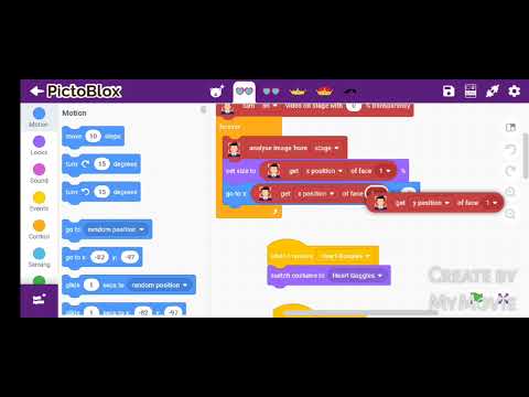 Face filter Using Face detection in Pictoblox.