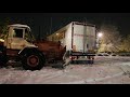 T150 Pushes TIR Scania on LIDL in snow