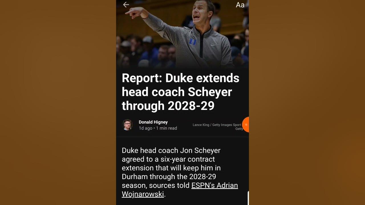 Report: Duke coach Jon Scheyer agrees to deal through 2028-29