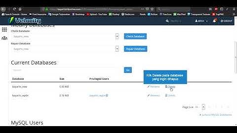 Cara Hapus Database di Cpanel