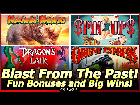 Blast From The Past!  Raging Rhino Super Big Win, Spin-Ups Big Win Bonus, Crystal Jackpots and More!