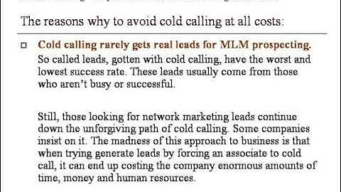 MLM Recruiting - Why You Must Avoid Cold Calling At All Costs2.wmv
