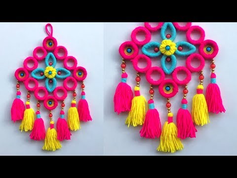 Diy Easy Woolen Wall Hanging Woolen Toran Best Out Of Waste Woolen Ideas Diy Room Decor Youtube