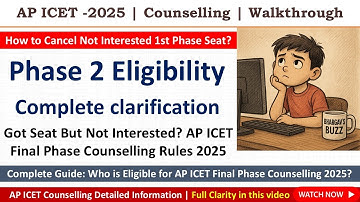 AP ICET 2025 | How to Cancel Not Interested 1st Phase Seat? | Check Final Phase (Phase 2)Eligibility