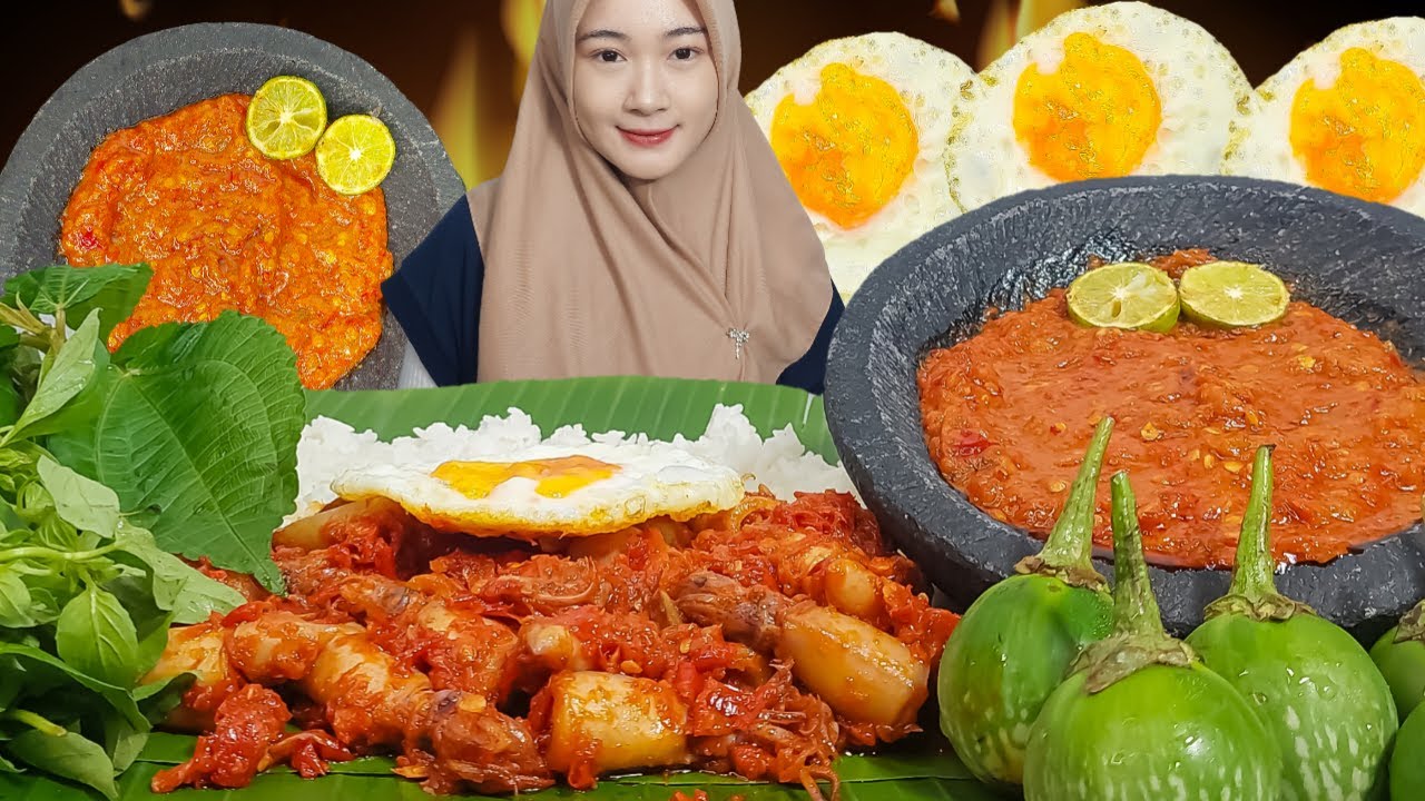 NASI SAMBEL CUMI 🦑 TELOR CEPLOK 🍳 TAMBAH SAMBEL LAGI PLUS LALAPAN 🥬