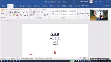 Annee teaches beginner typing in word using a braille display and Jaws