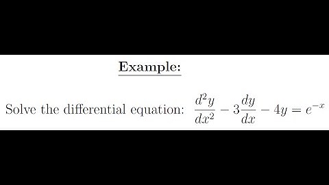 Differential Equations - 2nd Order, Constant Coefficients