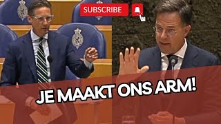 Pittig debat tussen Eerdmans (JA21) & Rutte! 'Dit maakt ons ARM!'