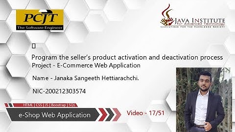 Web Project Task 17 | 1st Year | Semester 01 | Java Institute | Janaka Sangeeth