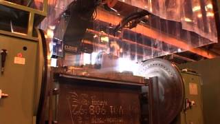 Joy Mining Cloos welding robot for coal conveyor pans