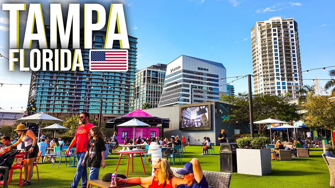 Tampa Florida Walking Tour 2024 | Christmas Tree & Downtown