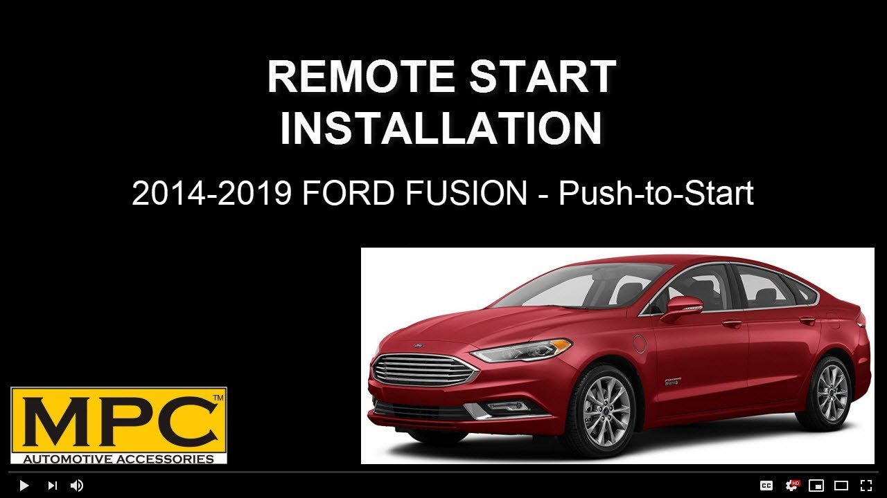 2014-2019 Ford Fusion - Push-to-Start - Gas - YouTube