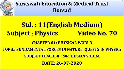 PHY(ENG. MED) CLASS 11|26-07-2020|CHAP 01: PHYSICAL WORLD (REVISION) (PART-70)~ BY HUSEIN VOHRA