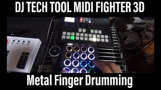 DJ TECHTOOLS MIDI FIGHTER 3D finger drumming in arcade game style metal drummer keyboard