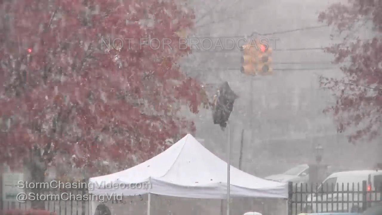 Kalamazoo, MI WMU Game Lake Effect Snow Storm - 11/19/2016