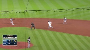MIN@HOU: Dozier fields and starts 4-6-3 double play