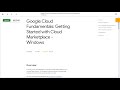Google Cloud Fundamentals: Getting Started with Cloud Marketplace - Windows