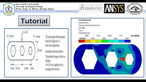 ANSYS Mechanical Tutorial –A bicycle wrench-maximum deformation and maximum von Mises stress.