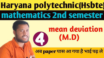 Mean Deviation|statistics| Measure of central tendency|Haryana polytechnic mathematics|M.D|Maths