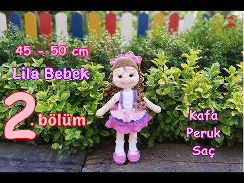 Amigurumi Büyük Lila Bebek (45 - 50 cm) - 2. BÖLÜM - Kafa, Peruk ve Saç Yapımı