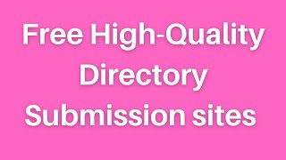 List Of Directory Submission Websites