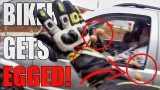 BIKER GETS EGGED!!! STUPID, CRAZY & ANGRY PEOPLE VS BIKERS [Ep.#717]