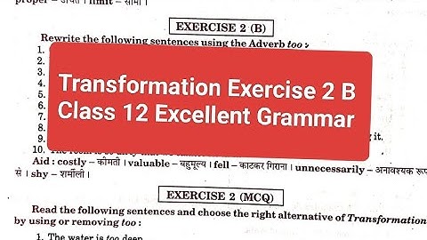 Exercise 2 B from Excellent Grammar Class 12th solved by Ramesh sir/ English by Ramesh sir