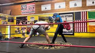 Southpaw heavy hitter: boxing sparring