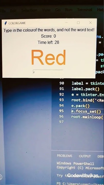 Color Change Game in Python with tkinter #python #games #gaming #data ...
