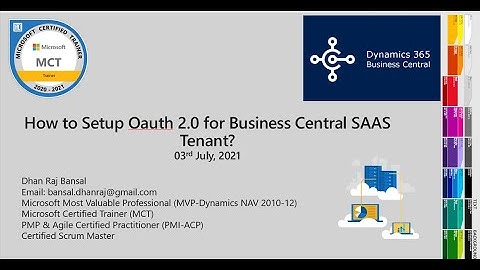 How to Setup OAuth 2.0 for Business Central SAAS Tenant Environment?
