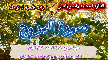 ✨ سورة البروج ✨تلاوة خاشعة تأخذك لعالم مليئ بالراحة والسكينة