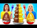 Rich Girl vs Broke Girl Chocolate Fondue Challenge | Funny Battle with Chocolate by RATATA COOL
