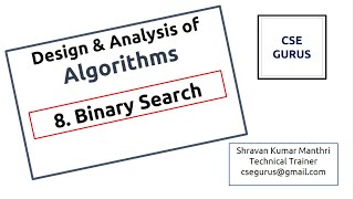 8. Binary Search || CSE GURUS