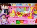 Baby doll food car kitchen and surprise eggs food cooking toys play 아기인형 푸드버스 주방놀이 요리 자동차 장난감 - 토이몽
