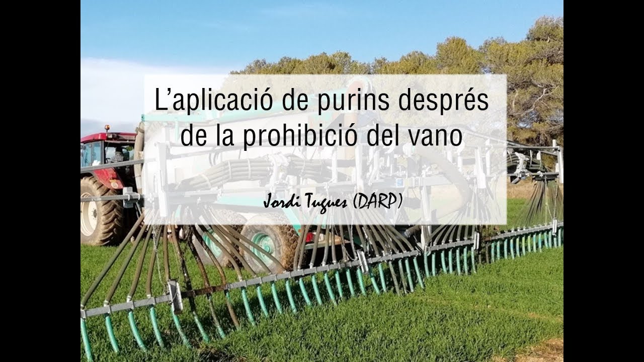 1 de NOVEMBRE de 2018: PROHIBICIÓ DE LES APLICACIONS DE PURÍ MITJANÇANT VENTALL
