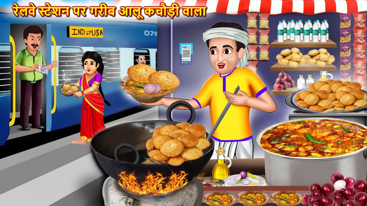 रेलवे स्टेशन पर गरीब आलू कचौड़ी वाला  | Garib Aalu Kachodi Wala | Hindi Kahani | Moral Stories